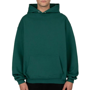 Sudadera con capucha y cremallera OEM al por mayor, 100% algodón de alto gramaje, personalizable con logo, corte holgado para hombre, otoño, bordado, teñido liso, letras - Product Image 1