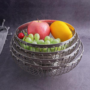 Panier à fruits en métal personnalisé, panier de rangement décoratif pour fruits, pour comptoir de cuisine, table à manger, organisateur de nourriture - Product Image 1