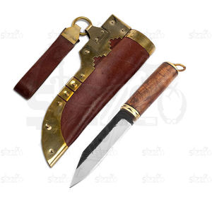 Cuchillo Puukko Hecho a Mano Personalizado |   Cuchillo de Supervivencia Nórdico de Hoja Fija de Acero con Alto Contenido de Carbono |   Cuchillo de Caza y Camping con Funda de Cuero - Product Image 2