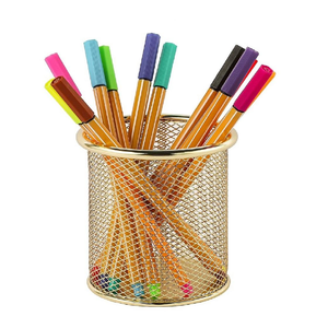 Portaplumas y lápices de alambre metálico duradero y de primera calidad, acabado chapado en oro brillante, aspecto de lujo - Product Image 2