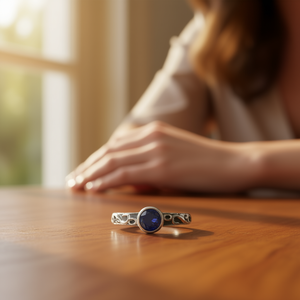 Bague en moissanite iolite de 2,6 grammes, élégante et légère - Product Image 3