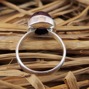 Bague en améthyste violette, argent 925, faite à la main, pour femme, style bague de fiançailles à taille ronde - Product Image 4