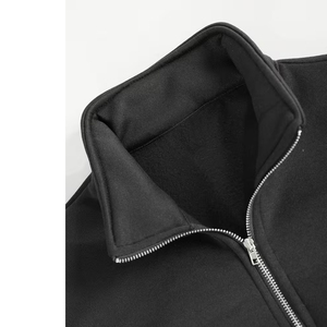 Custom Men's Half <b>Zip</b> Pullover Sweatshirt Oversized Fit Plain Grey Mock Neck Fleece Streetwear OEM Cotton Casual <b>Top</b> - Product Image 3