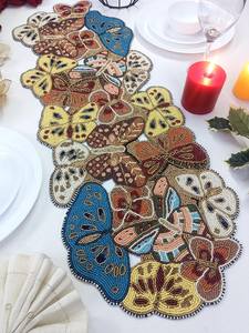 <b>Butterflies</b> Handmade <b>Beaded</b> Table Runner - Product Image 2