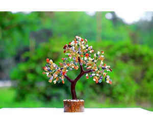 MULTI STONE GEMSTONE CHAKRA GUÉRISON BONSAI ARBRE D'ARGENT DE 300 CHIPS CRISTAUX NATURELS MULTY ARBRE DÉCORATION BUREAU DÉCOR MAISON - Product Image 5