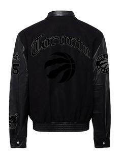 Chaqueta Varsity Toronto Raptors de Lana y Cuero Estilo Inglés Antiguo Negra - Product Image 2