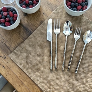Minimalist Silver Plated Cutlery Set <b>Mirror</b> Polish Long Handle Wedding Utensils Metal Dinner Spoon Fork Knife - Product Image 3