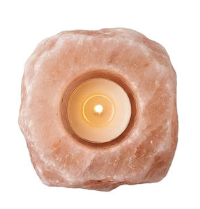 Porte-bougie en sel rose de l'Himalaya, support pour bougie chauffe-plat en pierre naturelle, décoration artisanale en sel pour la relaxation à la maison - Product Image 2