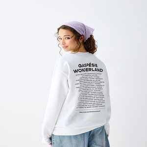 Wholesale Crescent Wear Casual Drop Shoulder Fleece 100%Cotton Oversized <b>Jumper</b> Streetwear Embroidered Luxury Women Asymmetric - Product Image 5