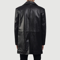 Manteau long de motard pour homme en cuir véritable, sur mesure, avec ceinture, prix de gros le plus bas, tendance