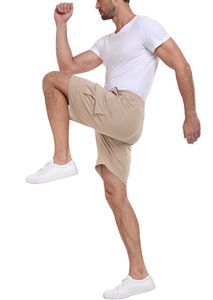 Pantalones Cortos de Algodón para Hombre, Estilo Urbano, con Logotipo Personalizado, Forro Polar Grueso, Sólidos, Holgados, para Entrenamiento, Tallas Grandes - Product Image 4