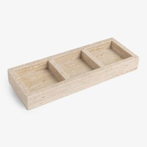 Hot selling travertine <b>marble</b> three section <b>tray</b> multipurpose serving <b>tray</b> decorative organizer <b>tray</b> modern home decor premium - Product Image 1