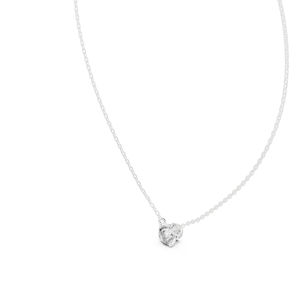 Pendentif en or rose 14 carats avec diamant de laboratoire rond pour femme |   Cadeau d'anniversaire |   Nouveau diamant cultivé - Product Image 4