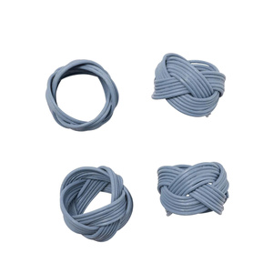 Porte-serviettes en osier bicolore style frais pour la décoration de table, anneau à serviettes tissé à la main en fibres naturelles, vaisselle en fibre naturelle - Product Image 2