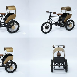 Modèle miniature de rickshaw moto vintage en métal artisanal, art en fer antique, décoration d'intérieur, ornement de bureau, cadeau de collection - Product Image 3