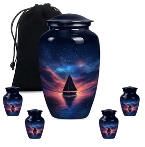 Dark Blue Cremation Urn Decorative <b>Ashes</b> Vase Cosmic Horizon Tree Memorial <b>Keepsake</b> Urn - Product Image 4