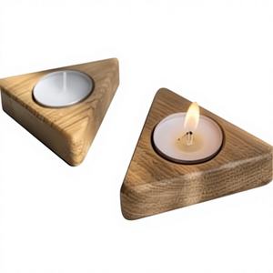 Juego de Portavelas de Madera de Lujo Hecho a Mano en India, Portavelas de Madera Natural Elegantes con Forma Personalizada para el Hogar - Product Image 1