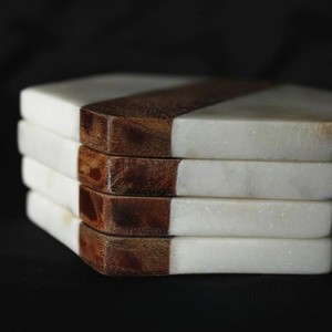 Premium Marble <b>Table</b> <b>Protector</b> Coasters Natural Stone Drink Coaster Set With Smooth Surface Strong And Long Lasting BuildProtect - Product Image 4