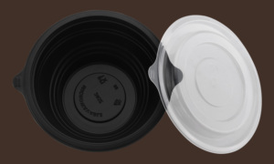 Tazón de Plástico Negro Biodegradable, Libre de BPA, Desechable y Reutilizable, con Tapa Transparente Ventilada, Apto para Microondas, para Pizza, Picnic y Comida para Llevar - Product Image 5