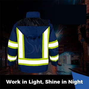 เสื้อแจ็คเก็ตนิรภัยคุณภาพดีเยี่ยมสำหรับฤดูหนาว มองเห็นได้ชัดเจน มีโลโก้ด้านหน้า ผลิตจากผ้าฝ้าย/โพลีเอสเตอร์ สำหรับผู้ชาย - ลดราคาออนไลน์ - Product Image 3