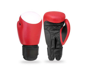 Guantes de Boxeo de Cuero Rojo Zipro Industries Personalizados al por Mayor con Cierre de Velcro en la Muñeca para Adultos, Diseño de Correa Ajustable - Product Image 1