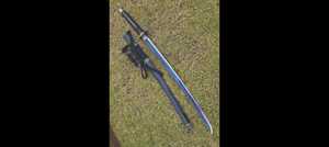 Katana de style japonais à faire soi-même, lame en acier bleu, fourreau noir, OEM disponible, longueur 40 pouces, garantie 3 ans pour cosplay et exposition - Product Image 2