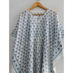 ชุดเดรสผ้าฝ้ายทำมือรักษ์โลก พิมพ์ลายบล็อก สไตล์โบฮีเมียน คลุมชายหาด ทรงหลวม ใส่สบาย เหมาะสำหรับฤดูร้อน ชุดลำลองสำหรับผู้หญิง เอวธรรมชาติ - Product Image 3