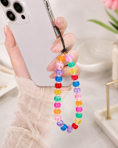 Dragonne de poignet imperméable en perles acryliques multicolores, lanière de téléphone portable perlée, accessoire de mode mignon pour femme - Product Image 4