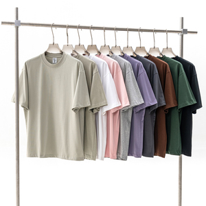 เสื้อยืดคอกลมแขนสั้นผู้ชาย ผ้าฝ้าย 100% สีพื้น ทรงลำลอง ความยาวปกติ ผ้าถักย้อมสีเรียบ - Product Image 4