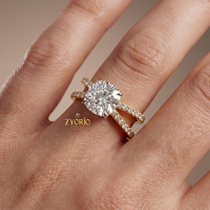 Cushion Cut Lab Grown Diamond Engagement <b>Ring</b> Sterling Silver Pave <b>Split</b> Shank Band Wedding Party Trendy 1 CT - Product Image 4