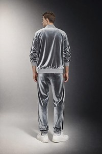 Ensemble de survêtement en velours pour homme avec bandes latérales - Product Image 2