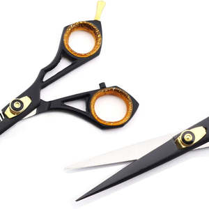 Ensemble de coupe de cheveux professionnel pour salon de coiffure en 2 pièces, ciseaux à effiler et ciseaux droits en acier inoxydable japonais J2, pour la coiffure - Product Image 5