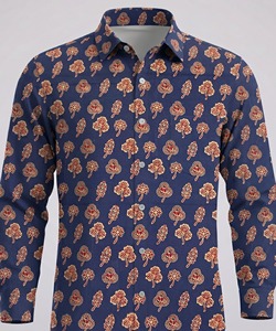 Hand Block Print Cotton <b>Shirt</b> Mens Casual Summer Wear Breathable Handmade Indian <b>Shirt</b> Bulk Supply - Product Image 1