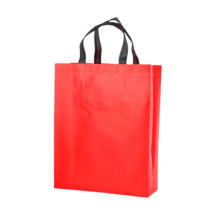 Huahao Recycled Letter Pattern <b>Foldable</b> Reusable Non Woven Handled Shoulder Closure Medium Shopping <b>Bag</b> for Supermarket - Product Image 4