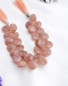 Collar de cuentas de piedra del sol natural de 9 pulgadas, 15 a 18 mm, cuentas facetadas de piedra del sol natural en forma de lágrima para la fabricación de joyería fina. - Product Image 2