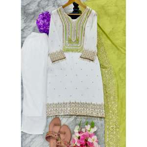 Top y pantalones de fiesta para mujer con Conjunto elegante Dupatta - Product Image 4