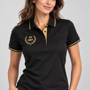 Custom <b>Women</b> <b>Polo</b> <b>Shirt</b> Lightweight Cotton Fabric Breathable Construction Comfortable Fit Short Sleeve Casual Fashion <b>Womens</b> - Product Image 1