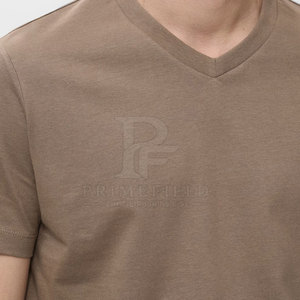 Camiseta de Cuello en V para Hombre, 100% Algodón, de Buena Calidad, Última Llegada, Color Personalizado, Corte Regular, Sólida, Casual, Ecológica - Product Image 4