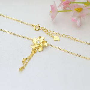 Collar con Colgante de Doble Perla y Molino de Viento de Plata S925, Conjunto Largo con Cadena para Clavícula para Mujer, con Soporte para Accesorios DIY 449 - Product Image 4