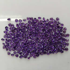 Ametyste africaine naturelle 4MM taille cœur violet, pierres précieuses de qualité supérieure pour la fabrication de bijoux - Product Image 2