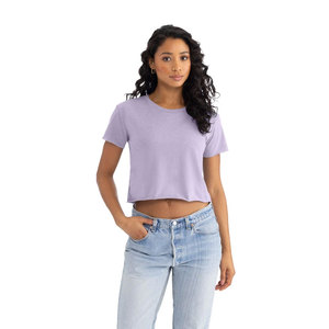 <b>Womens</b> Summer Eco-Friendly <b>Crop</b> <b>Top</b> Blank T-Shirt Wholesale Lightweight Breathable Festival Cropped Tee Custom - Product Image 2