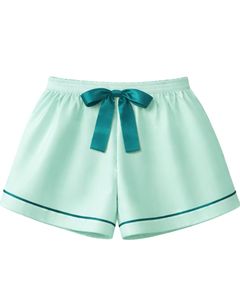 Mint Green Teal Satin Women Pajama Set Silk Sleepwear <b>Spaghetti</b> <b>Strap</b> Cami And Shorts Soft Luxury Nightwear Summer Lounge Set - Product Image 3