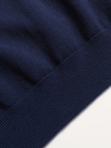 Men's Navy Zipper Cardigan Mandarin Collar Full Sleeve Anti-Pilling Anti-Wrinkle Breathable Solid Knit Sweater Autumn Regular - Product Image 6