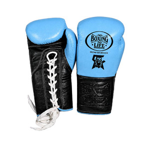 Gants de boxe en cuir de vachette véritable de qualité professionnelle, No Boxing No Life, argent et noir, embossés, fabriqués au Mexique pour adultes - Product Image 6