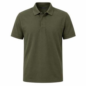 Camisa de Piqué de Manga Corta para Hombre, Color Verde Oliva, Casual, Transpirable, de Poliéster Tejido, Corte Regular, Personalizable ODM - Product Image 1