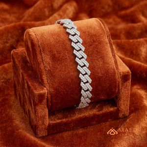 Bracelet en argent sterling 925 avec moissanite, bijoux de mode, bracelet à maillons torsadés pour femmes et hommes, cadeau élégant, New York City - Product Image 4