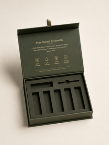 Boîte rigide <span class=keywords><strong>de</strong></span> luxe personnalisée en forme <span class=keywords><strong>de</strong></span> livre avec fermeture magnétique, papier artistique, revêtement UV, gaufrage à chaud or, insert découpé pour huiles essentielles - Product Image 2