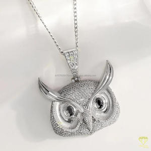 Luxury Bird Face Pendant In 925 Sterling Silver With VVS Moissanite Diamond Hip Hop Jewelry - Product Image 5
