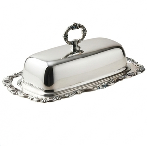 Plateau à beurre en métal au design minimaliste, vaisselle de cuisine, best-seller, plat à beurre en acier inoxydable avec couvercle - Product Image 4