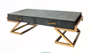 Table basse en faux raphia shagreen de nouvelle conception DPC FS200 en provenance du Vietnam, plateaux de service - Product Image 4
